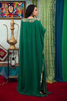 Sea green georgette kaftan 4