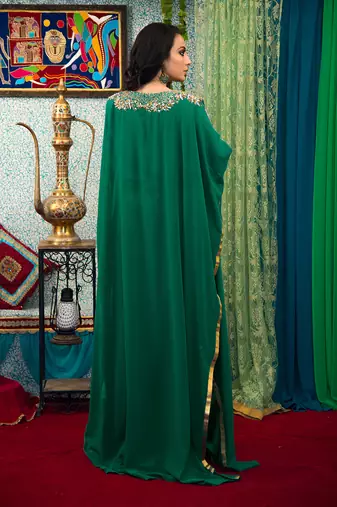 Sea green georgette kaftan