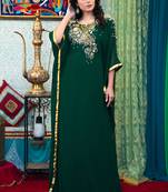 Dark green georgette  designer kaftan