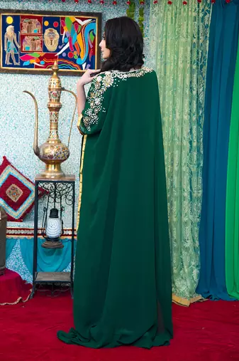 Dark green georgette  designer kaftan