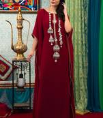 Maroon georgette israeli kaftan