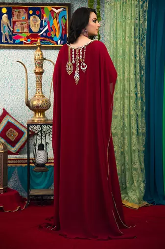 Maroon georgette israeli kaftan