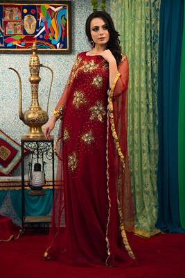 Maroon african  designer kaftan 1