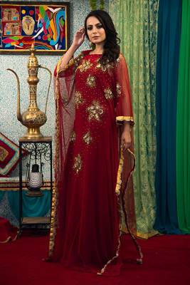 Maroon african  designer kaftan 2