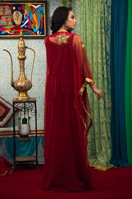 Maroon african  designer kaftan 4