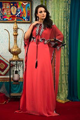 Peach maxi kaftan 1