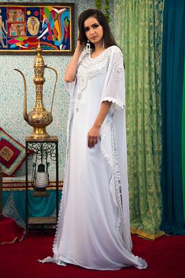 White trendy Designer Kaftan 1