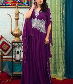 Purple embroidered kaftan