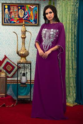 Purple arabic  designer kaftan 1