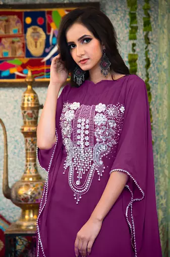 Purple arabic  designer kaftan