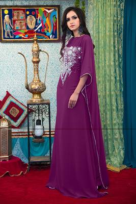 Purple arabic  designer kaftan 3