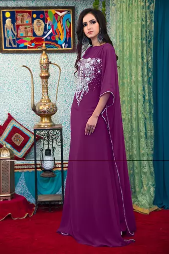 Purple arabic  designer kaftan