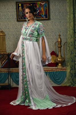 White designer wedding kaftan 2