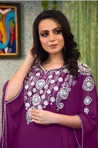 Purple takchita  designer kaftan