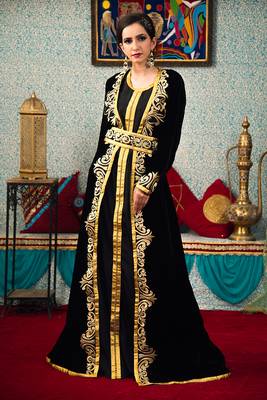 Black morrocon  designer kaftan 1