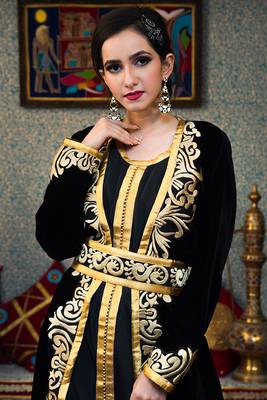 Black morrocon  designer kaftan 3