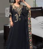 Dark gray and black african kaftan