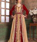 Maroon and beige designer kaftan
