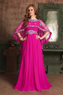 Pink georgette kaftan 1