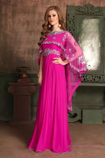Pink georgette kaftan
