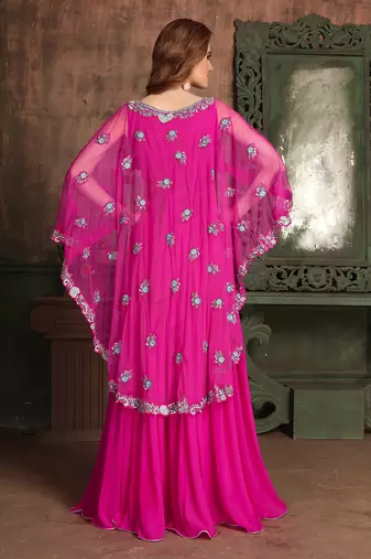 Pink georgette kaftan