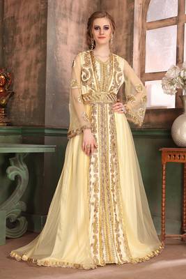 Beige moroccan style kaftan 1