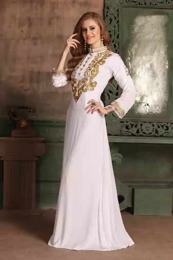 White Designer Kaftan Dress
