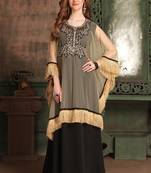 Black and beige kaftan for designer