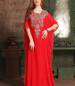 Red georgette israeli kaftan