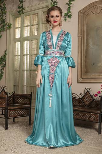 Sea green moroccan kaftan