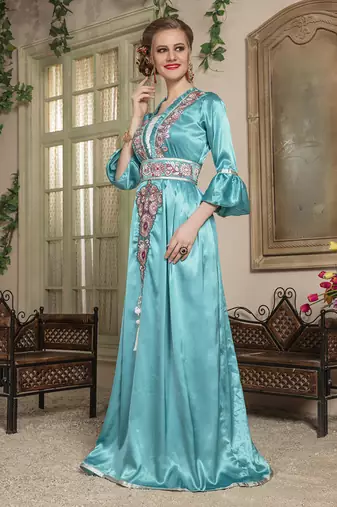 Sea green moroccan kaftan