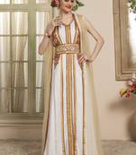 White and beige moroccan caftan
