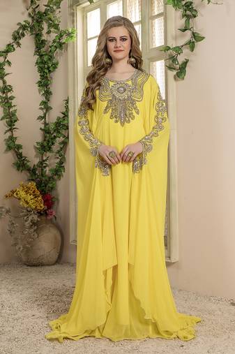 Yellow designer kaftan