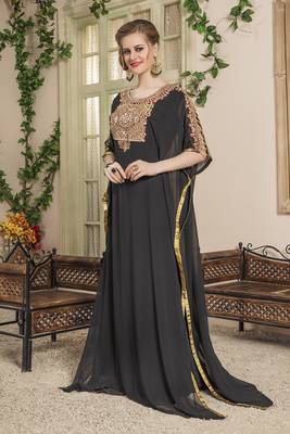 Women black israeli kaftan 2