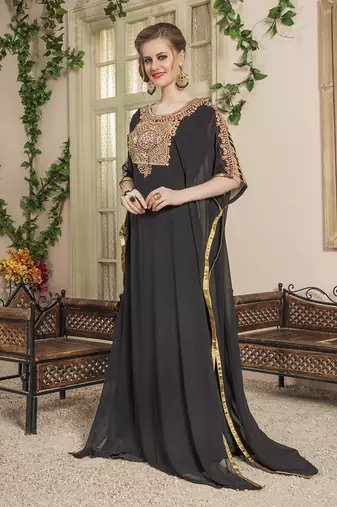 Women black israeli kaftan