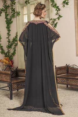 Women black israeli kaftan 3