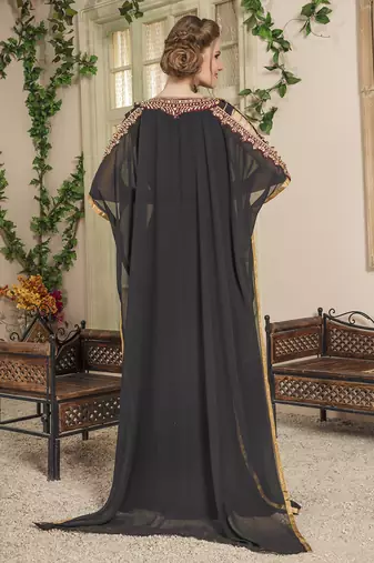 Women black israeli kaftan