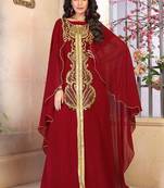 Maroon georgette kaftan