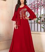 Maroon designer abaya