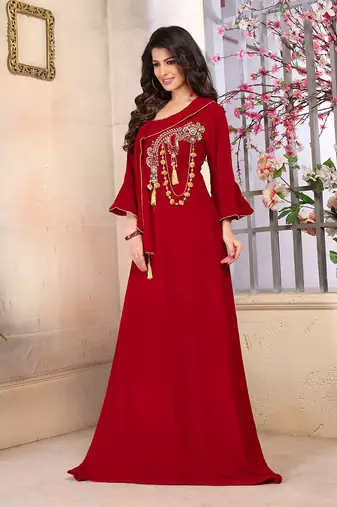 Maroon designer abaya