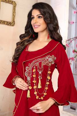 Maroon designer abaya 3