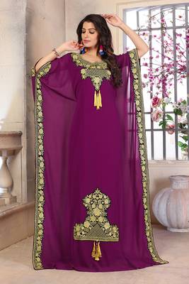 Woman georgette modest islamic caftan 1