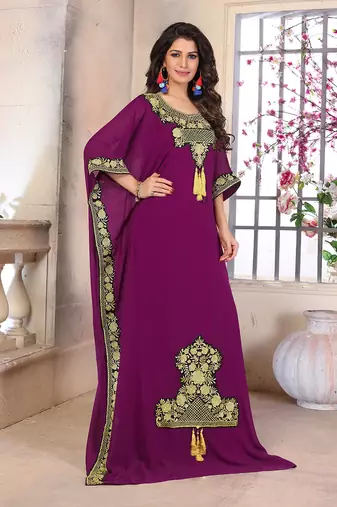 Woman georgette modest islamic caftan