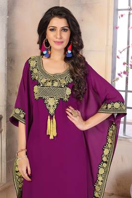 Woman georgette modest islamic caftan 3