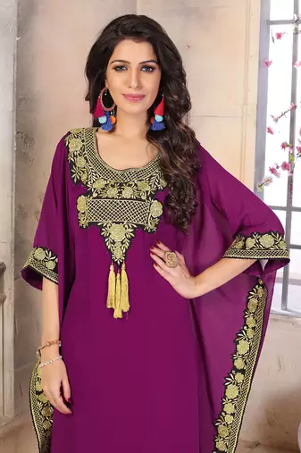 Woman georgette modest islamic caftan
