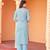 Blue abstract fabric .. stitching..straight kurti pant duppatta set