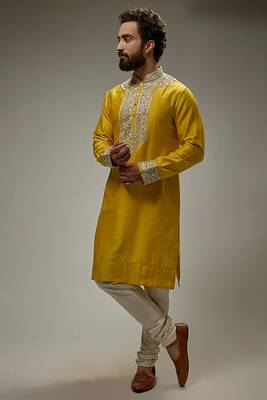 Ethnic Kurta Mens Wear Solid stitched for Occasion & Festive Ceremony 1