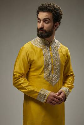 Ethnic Kurta Mens Wear Solid stitched for Occasion & Festive Ceremony 3