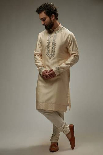 Ethnic Kurta for mens wear with stylish work done to give designer looks for occassion 