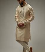 Ethnic Kurta for mens wear with stylish work done to give designer looks for occassion 